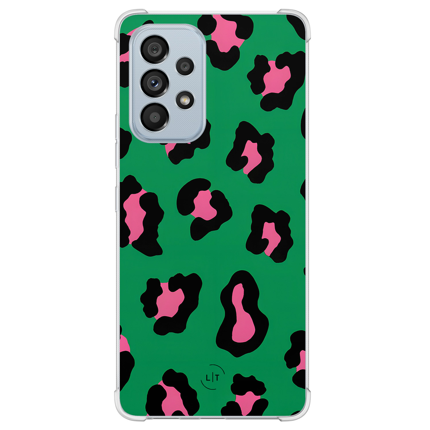 Leuke Telefoonhoesjes Samsung Galaxy A53 shockproof case - Luipaard groen roze