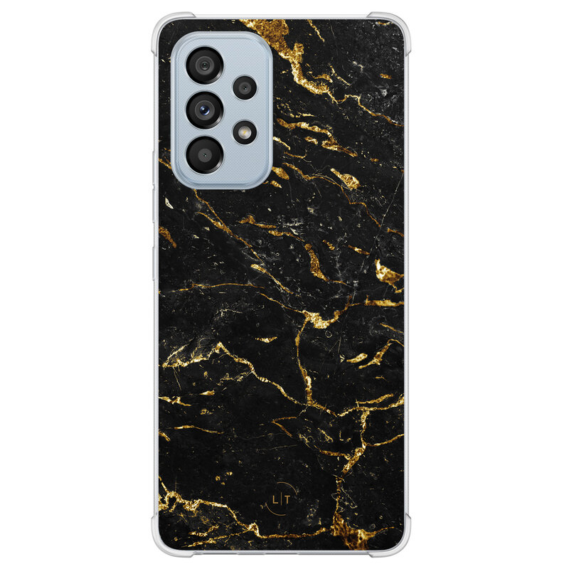 Leuke Telefoonhoesjes Samsung Galaxy A53 shockproof case - Marmer zwart goud