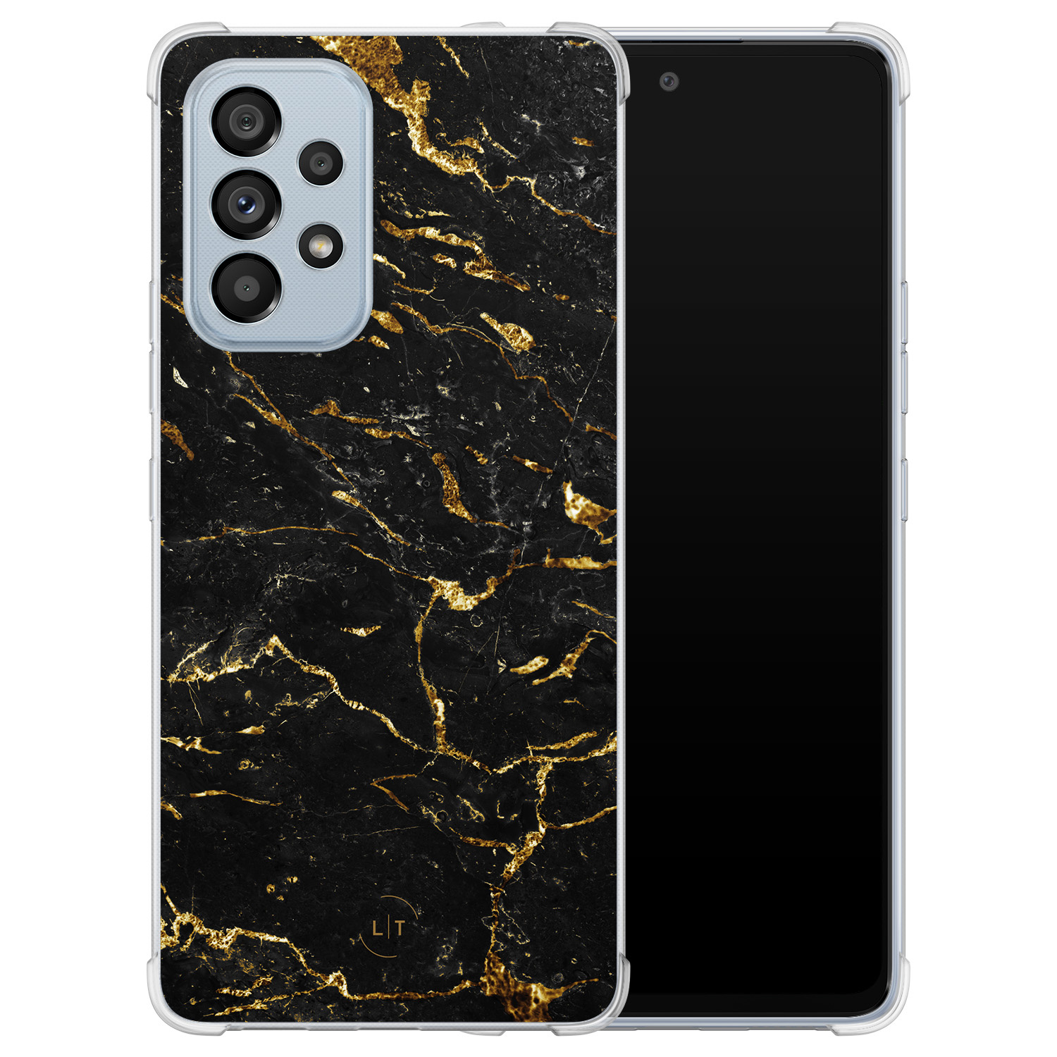 Leuke Telefoonhoesjes Samsung Galaxy A53 shockproof case - Marmer zwart goud