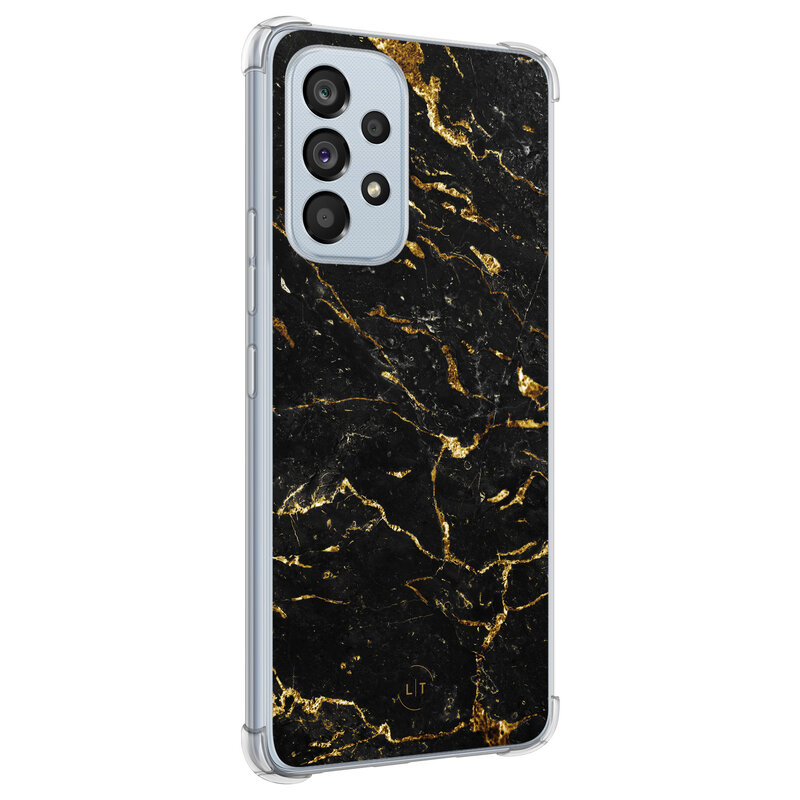 Leuke Telefoonhoesjes Samsung Galaxy A53 shockproof case - Marmer zwart goud