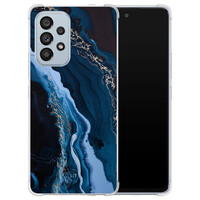 Leuke Telefoonhoesjes Samsung Galaxy A53 shockproof case - Marmer lagoon blauw