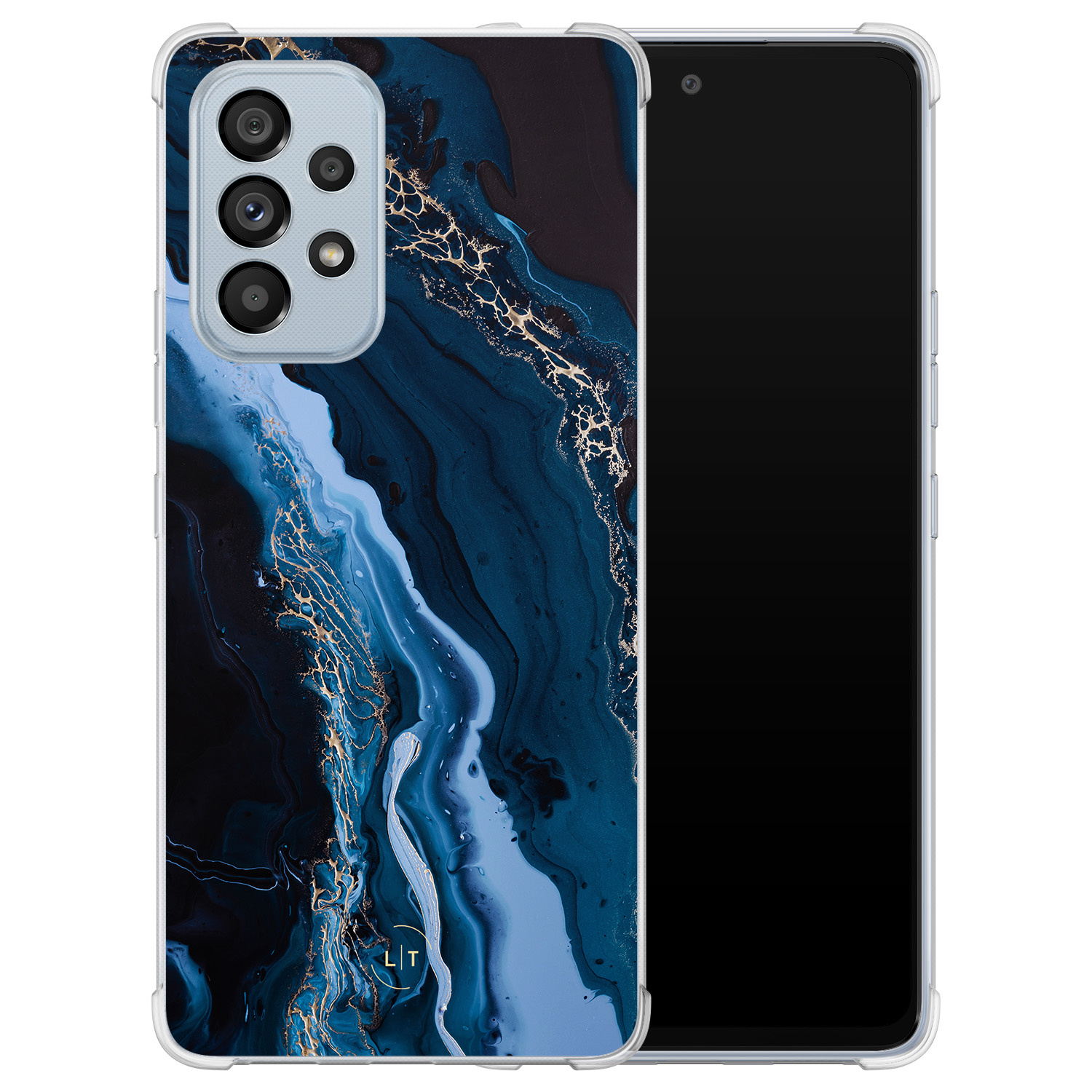 Leuke Telefoonhoesjes Samsung Galaxy A53 shockproof case - Marmer lagoon blauw