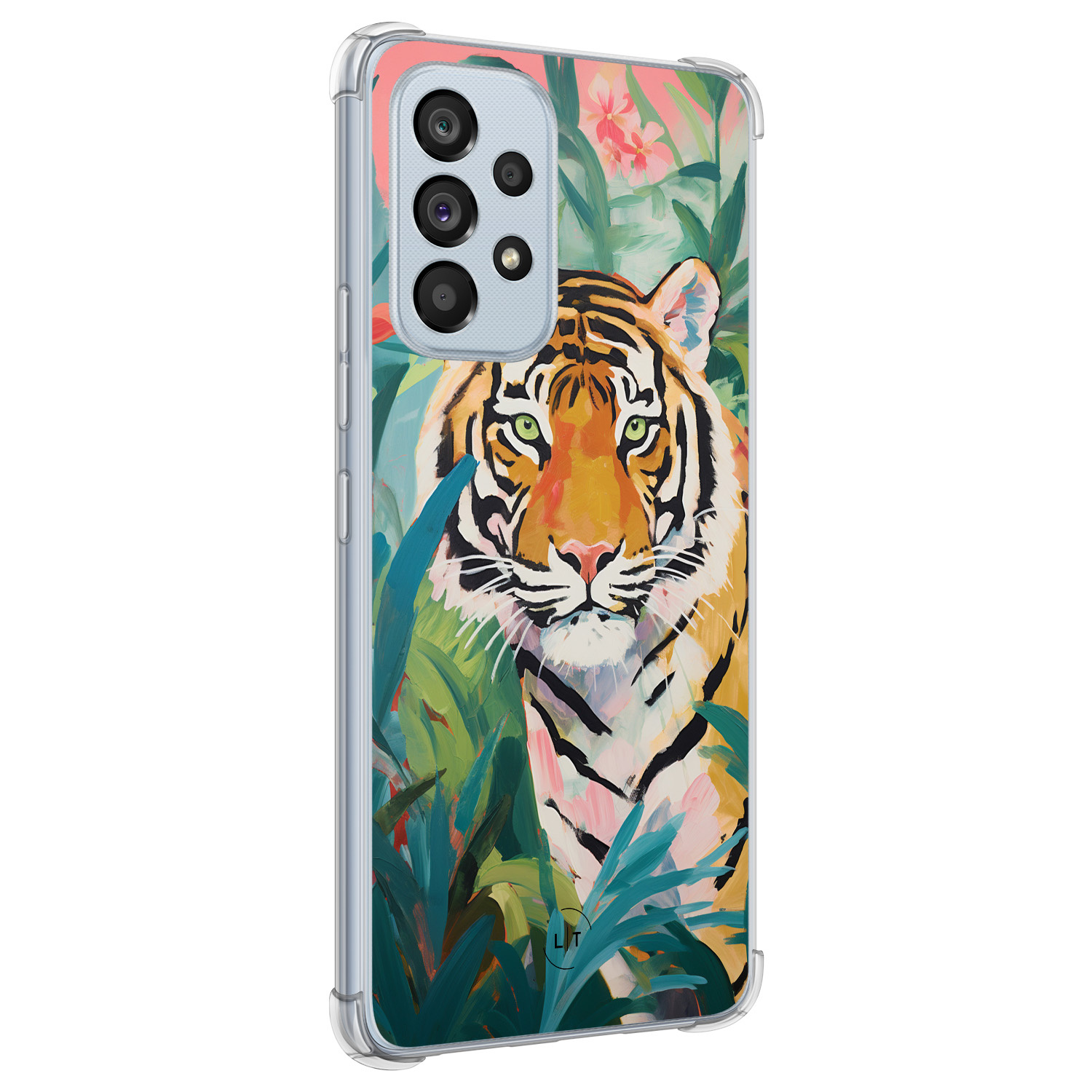 Leuke Telefoonhoesjes Samsung Galaxy A53 shockproof case - Tijger in de jungle