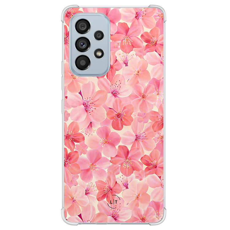 Leuke Telefoonhoesjes Samsung Galaxy A53 shockproof case - Pink flowers