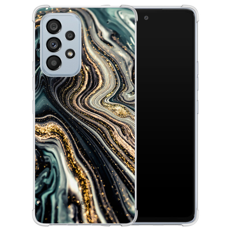 Leuke Telefoonhoesjes Samsung Galaxy A53 shockproof case - Marmer swirl