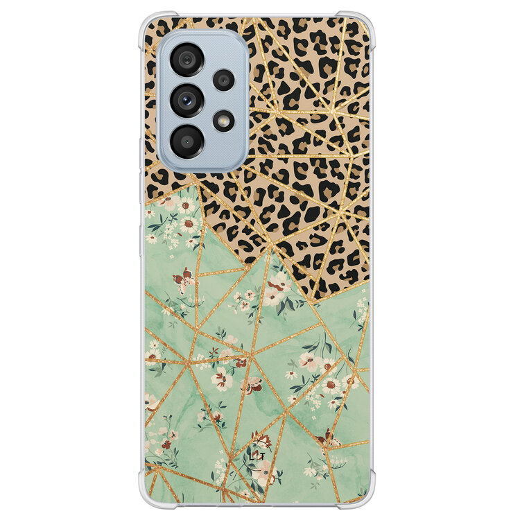 Leuke Telefoonhoesjes Samsung Galaxy A53 shockproof case - Luipaard flower print