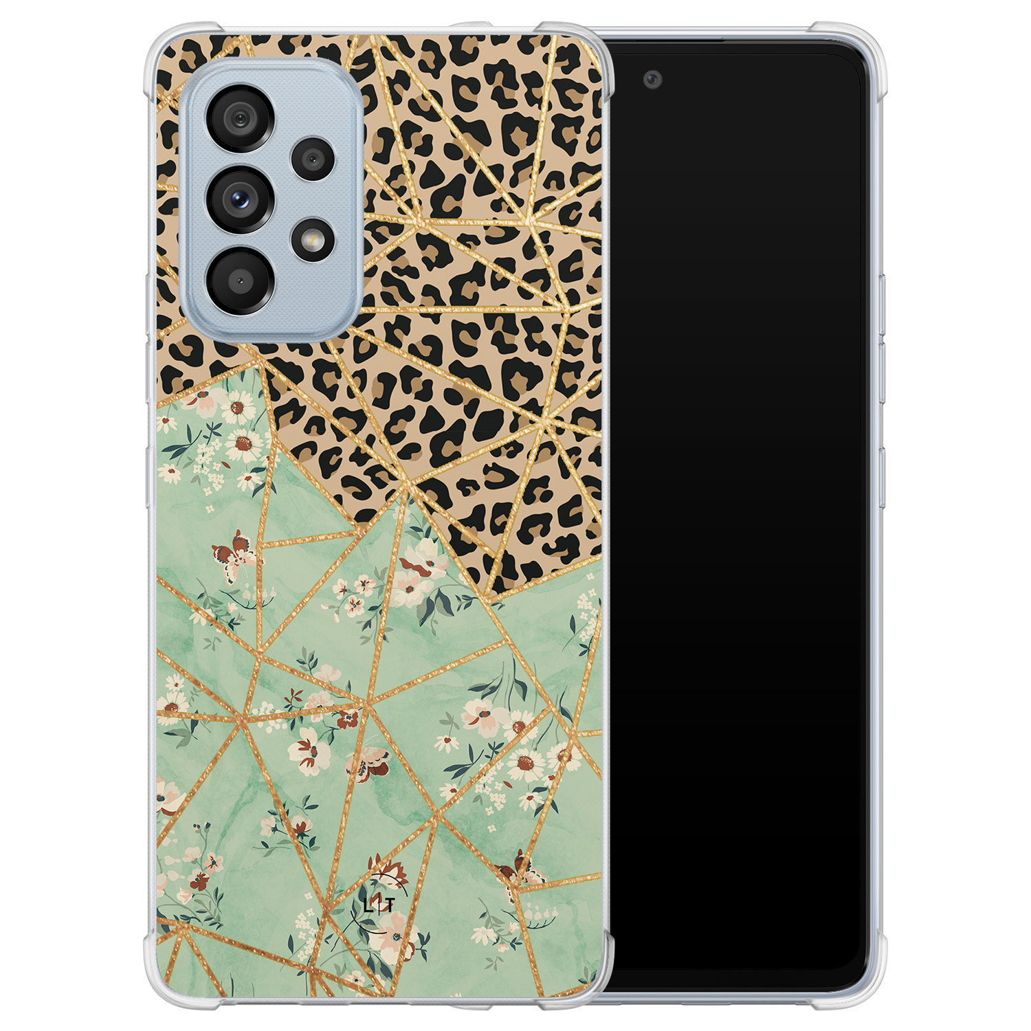Leuke Telefoonhoesjes Samsung Galaxy A53 shockproof case - Luipaard flower print