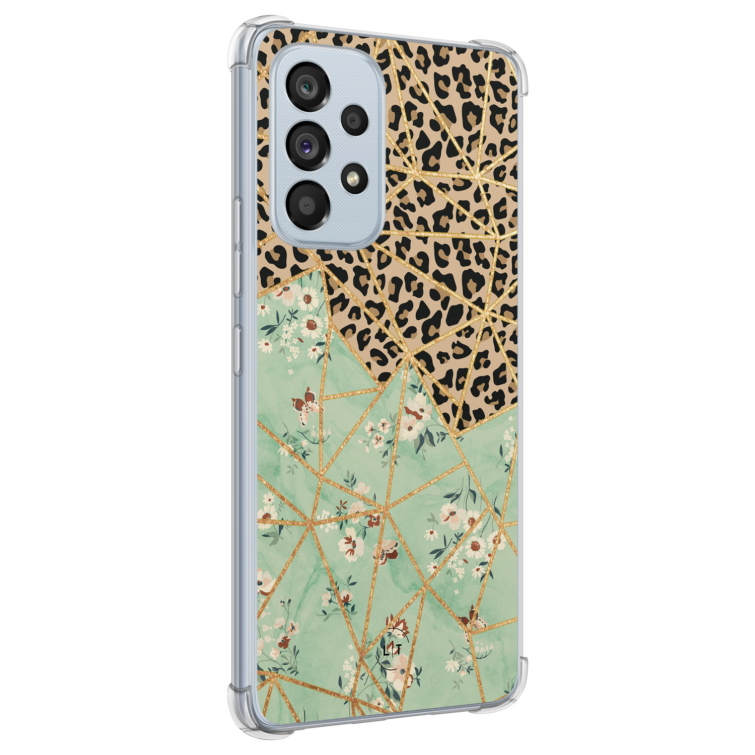 Leuke Telefoonhoesjes Samsung Galaxy A53 shockproof case - Luipaard flower print