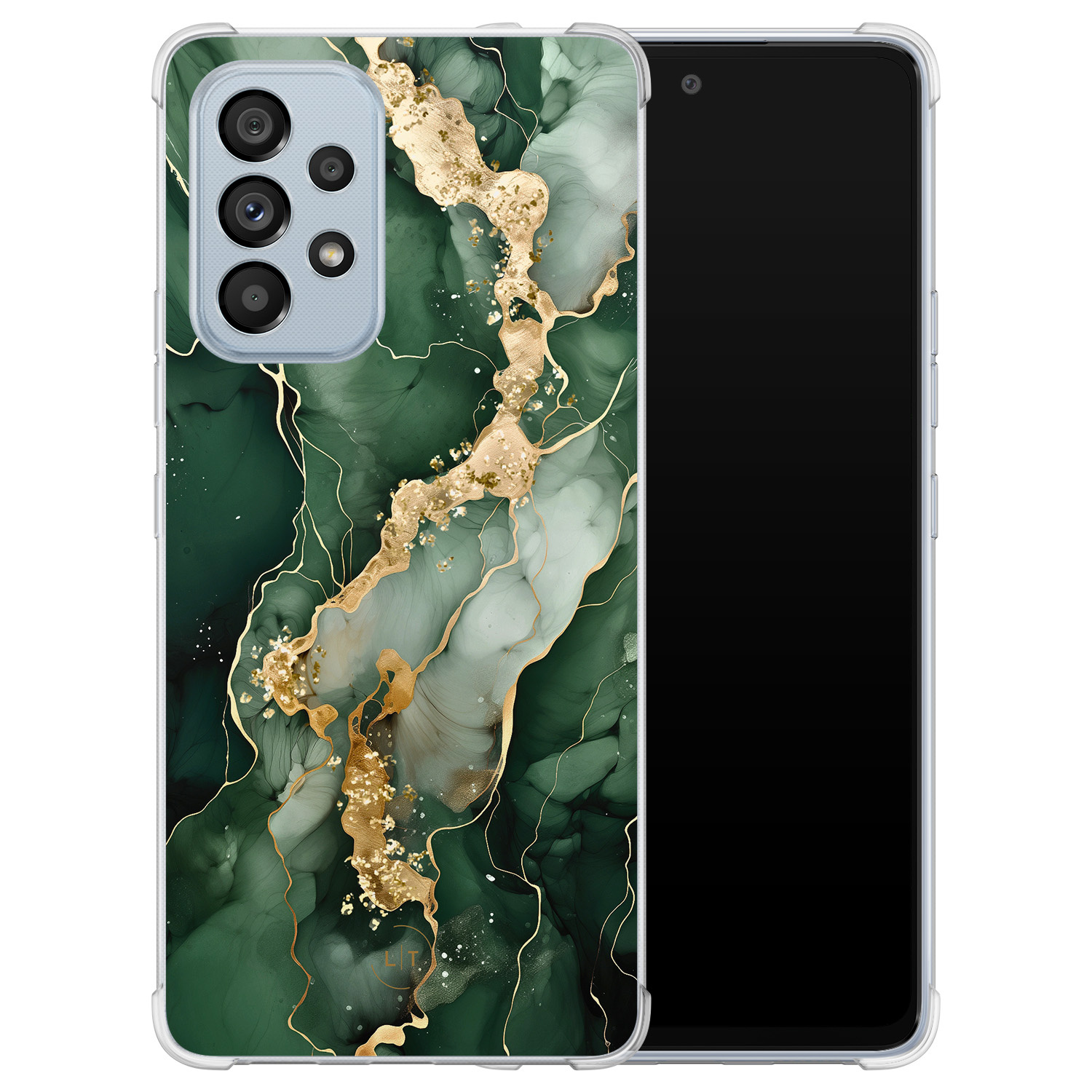 Leuke Telefoonhoesjes Samsung Galaxy A53 shockproof case - Marmer groen goud