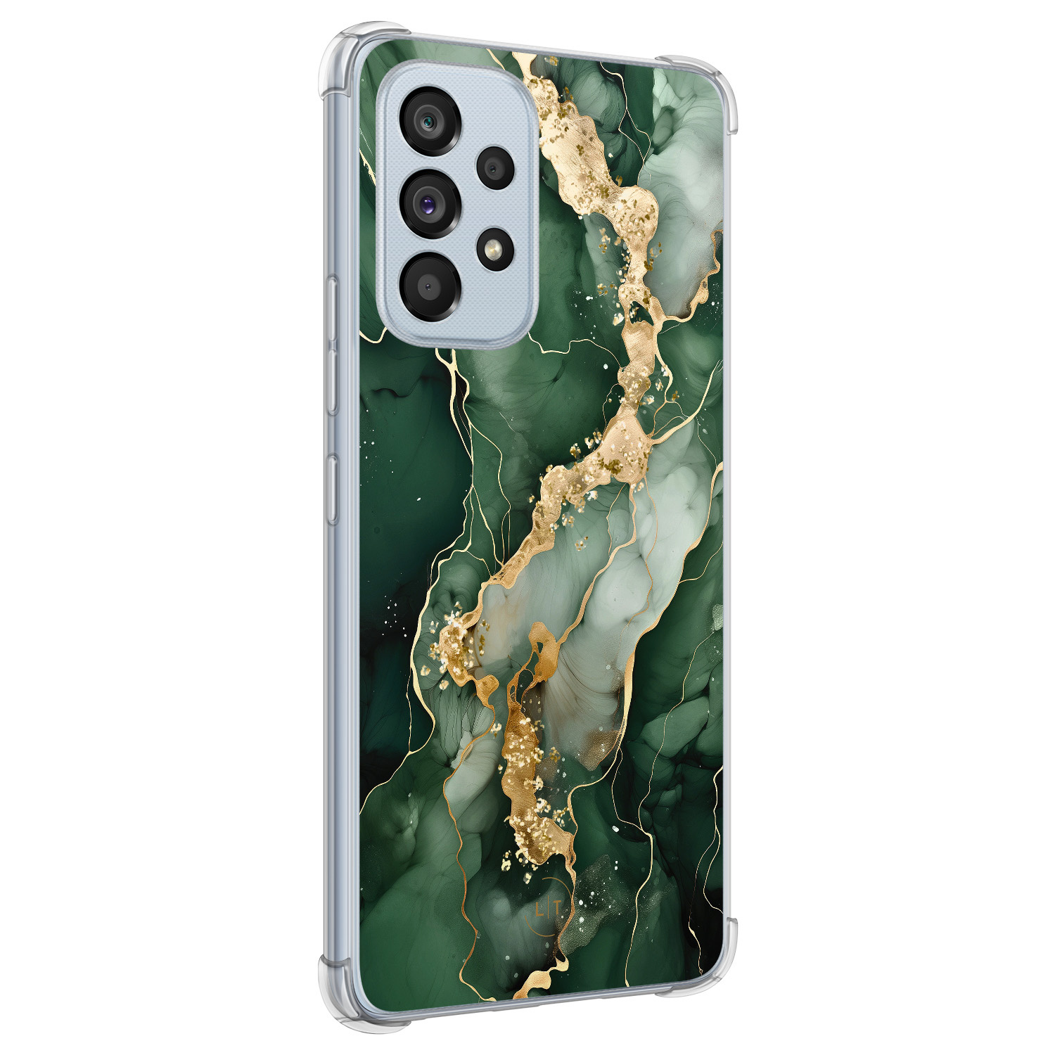 Leuke Telefoonhoesjes Samsung Galaxy A53 shockproof case - Marmer groen goud