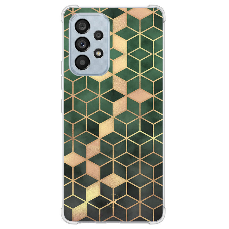 Leuke Telefoonhoesjes Samsung Galaxy A53 shockproof case - Kubus groen
