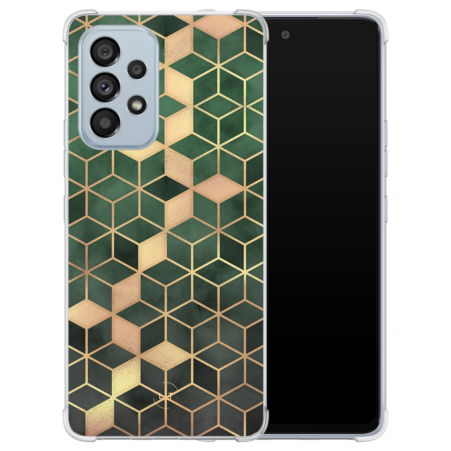 Leuke Telefoonhoesjes Samsung Galaxy A53 shockproof case - Kubus groen