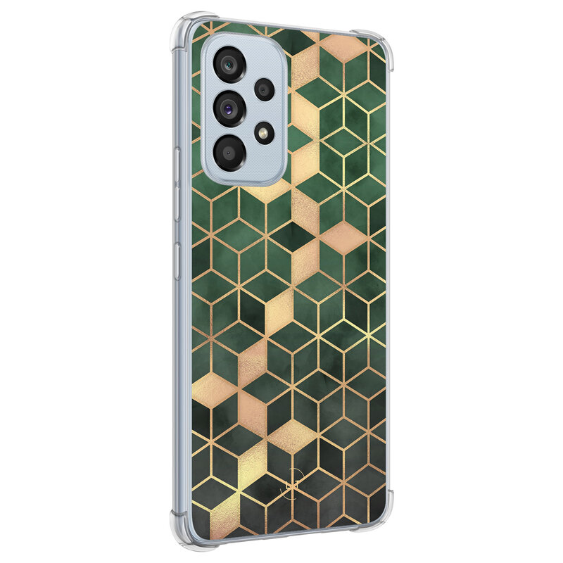 Leuke Telefoonhoesjes Samsung Galaxy A53 shockproof case - Kubus groen