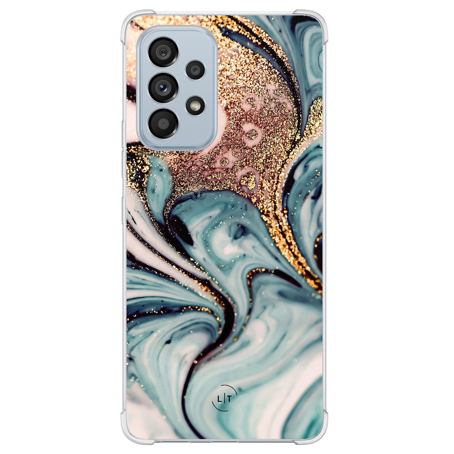 Leuke Telefoonhoesjes Samsung Galaxy A53 shockproof case - Marmer blauw goud