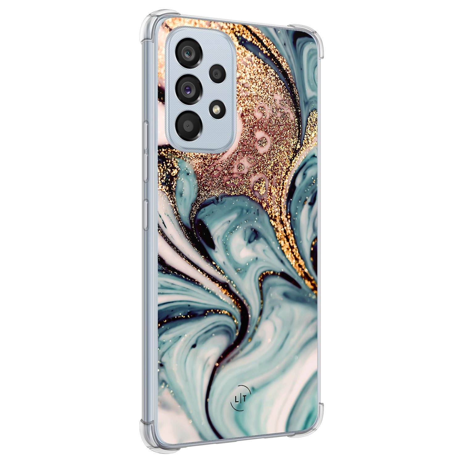 Leuke Telefoonhoesjes Samsung Galaxy A53 shockproof case - Marmer blauw goud