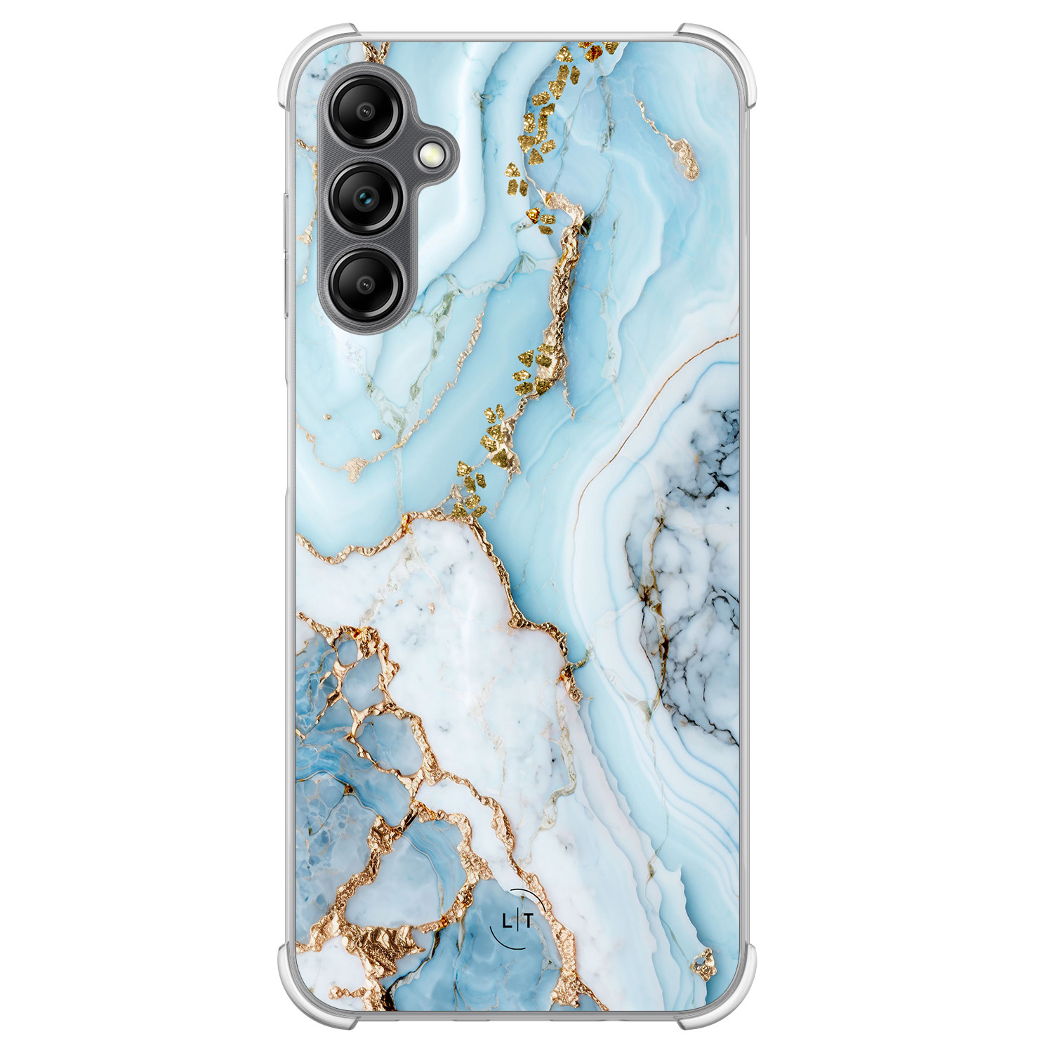 Leuke Telefoonhoesjes Samsung Galaxy A14 shockproof case - Marmer babyblauw