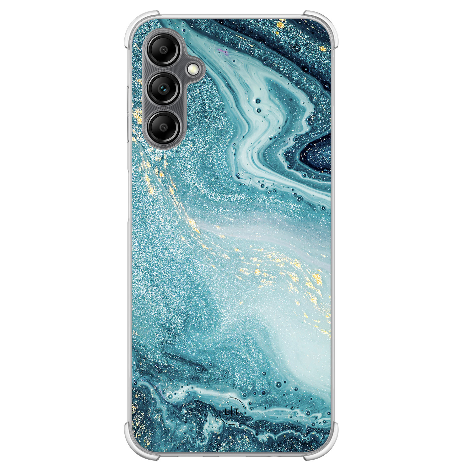 Leuke Telefoonhoesjes Samsung Galaxy A14 shockproof case - Marmer blauw