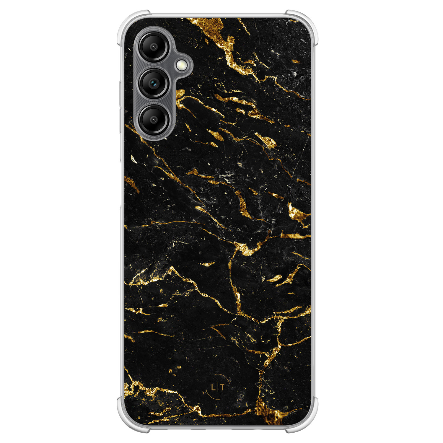Leuke Telefoonhoesjes Samsung Galaxy A14 shockproof case - Marmer zwart goud