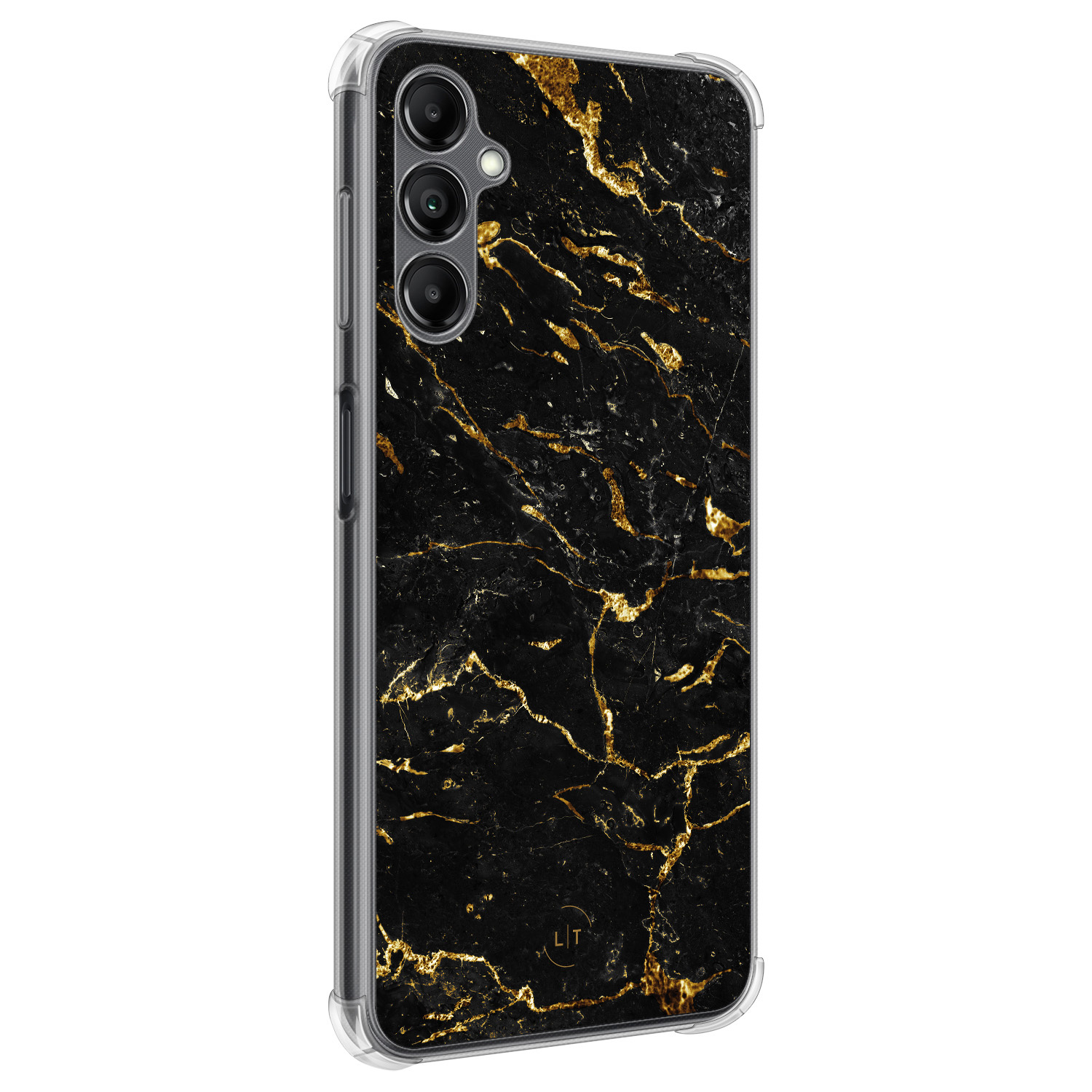 Leuke Telefoonhoesjes Samsung Galaxy A14 shockproof case - Marmer zwart goud