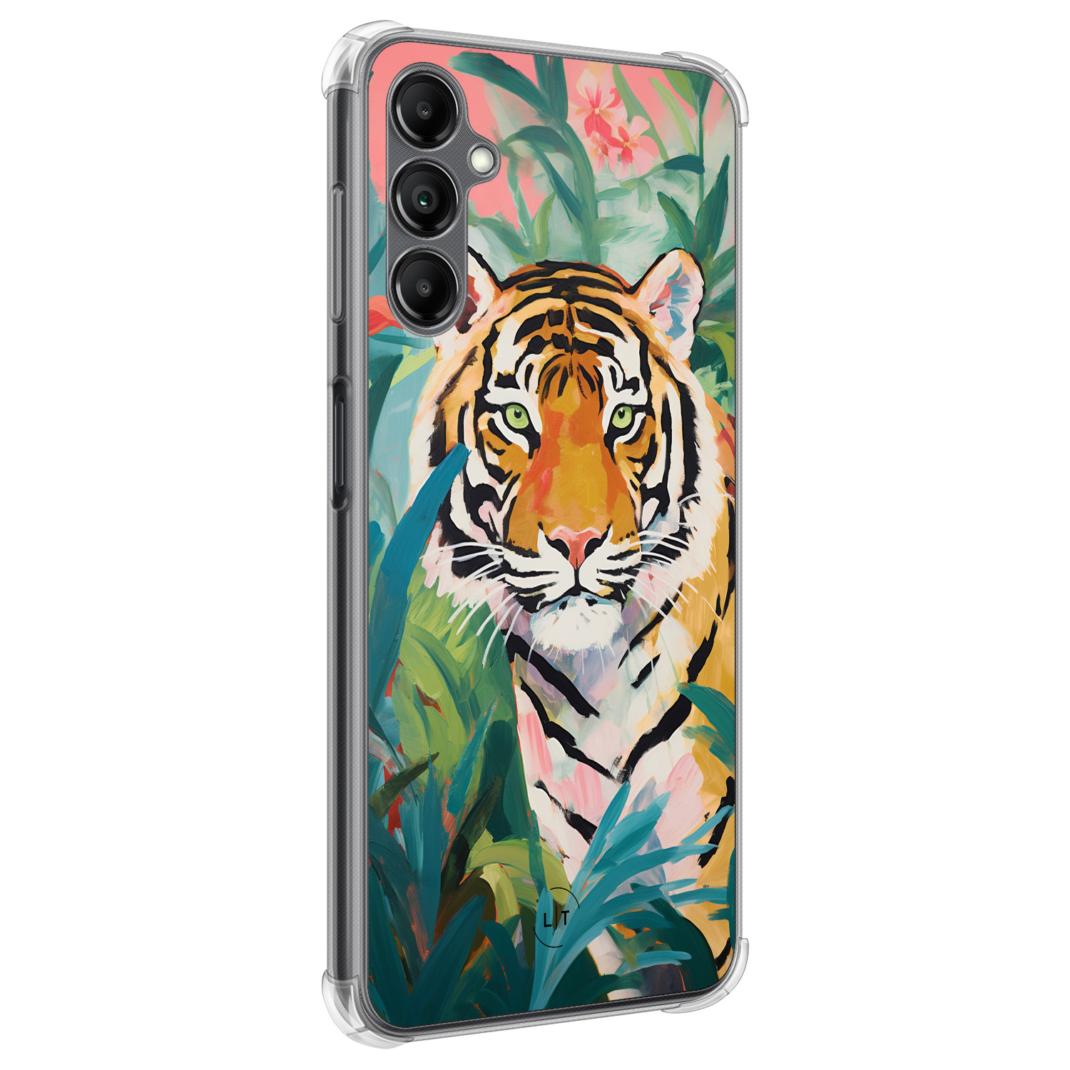 Leuke Telefoonhoesjes Samsung Galaxy A14 shockproof case - Tijger in de jungle