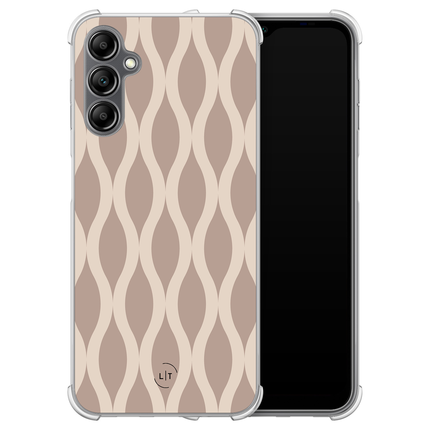Leuke Telefoonhoesjes Samsung Galaxy A14 shockproof case - Abstract beige
