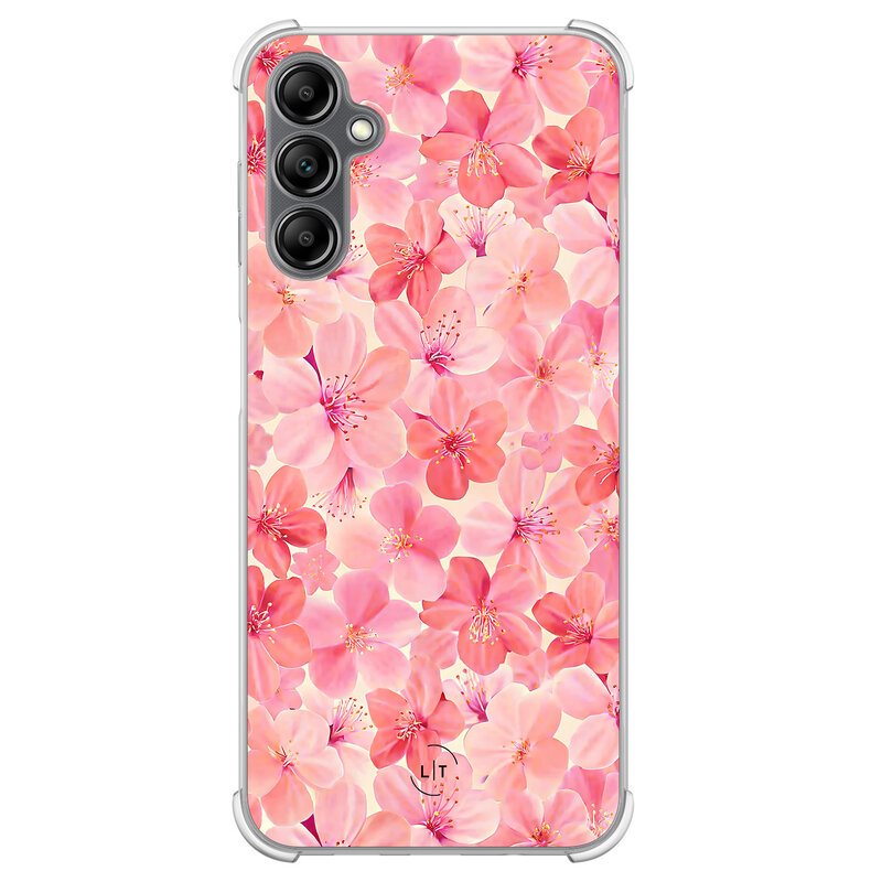 Leuke Telefoonhoesjes Samsung Galaxy A14 shockproof case - Pink flowers