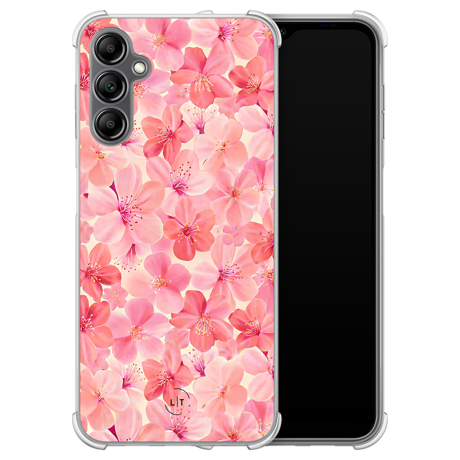 Leuke Telefoonhoesjes Samsung Galaxy A14 shockproof case - Pink flowers
