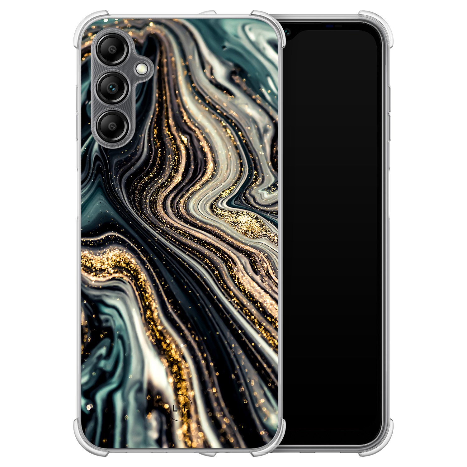 Leuke Telefoonhoesjes Samsung Galaxy A14 shockproof case - Marmer swirl