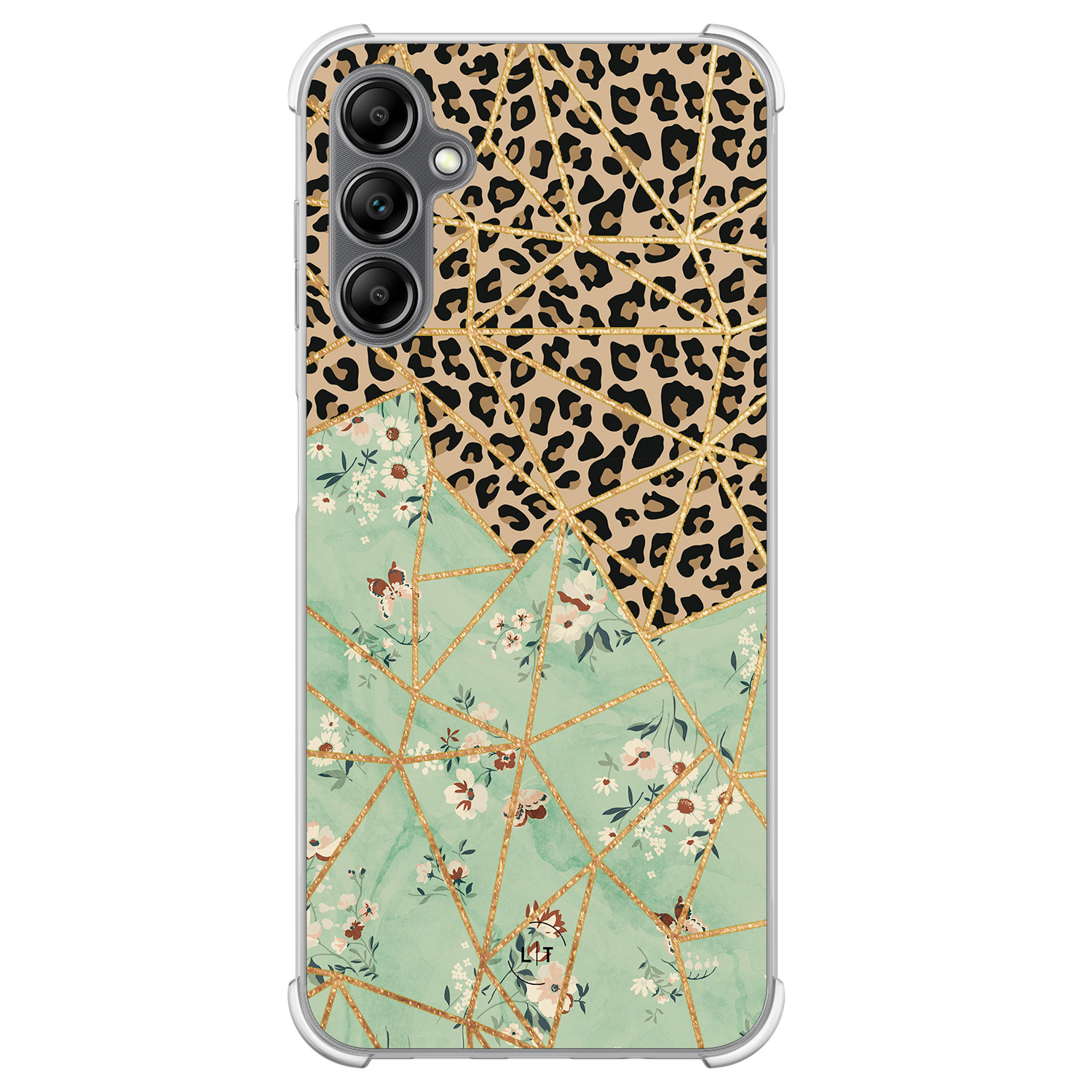 Leuke Telefoonhoesjes Samsung Galaxy A14 shockproof case - Luipaard flower print