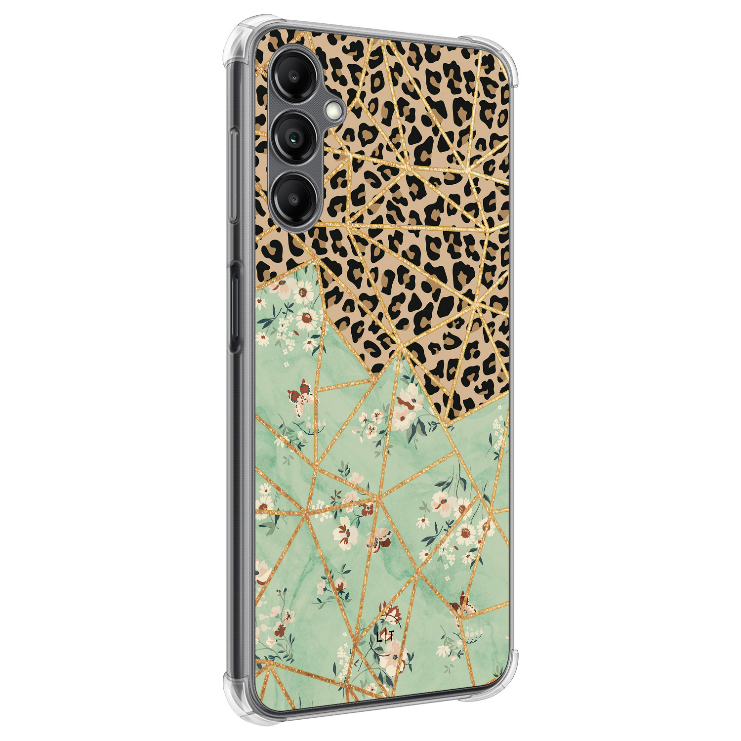 Leuke Telefoonhoesjes Samsung Galaxy A14 shockproof case - Luipaard flower print
