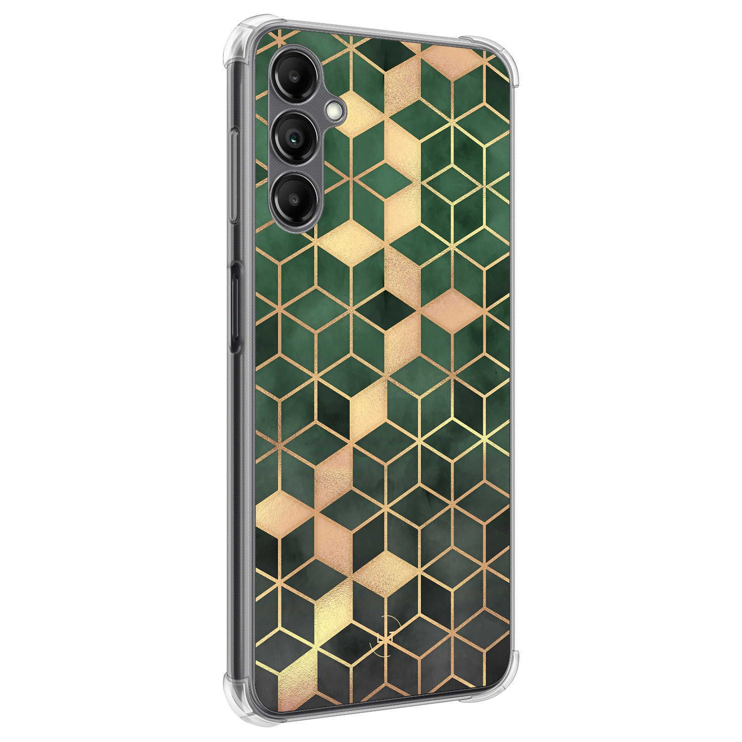 Leuke Telefoonhoesjes Samsung Galaxy A14 shockproof case - Kubus groen