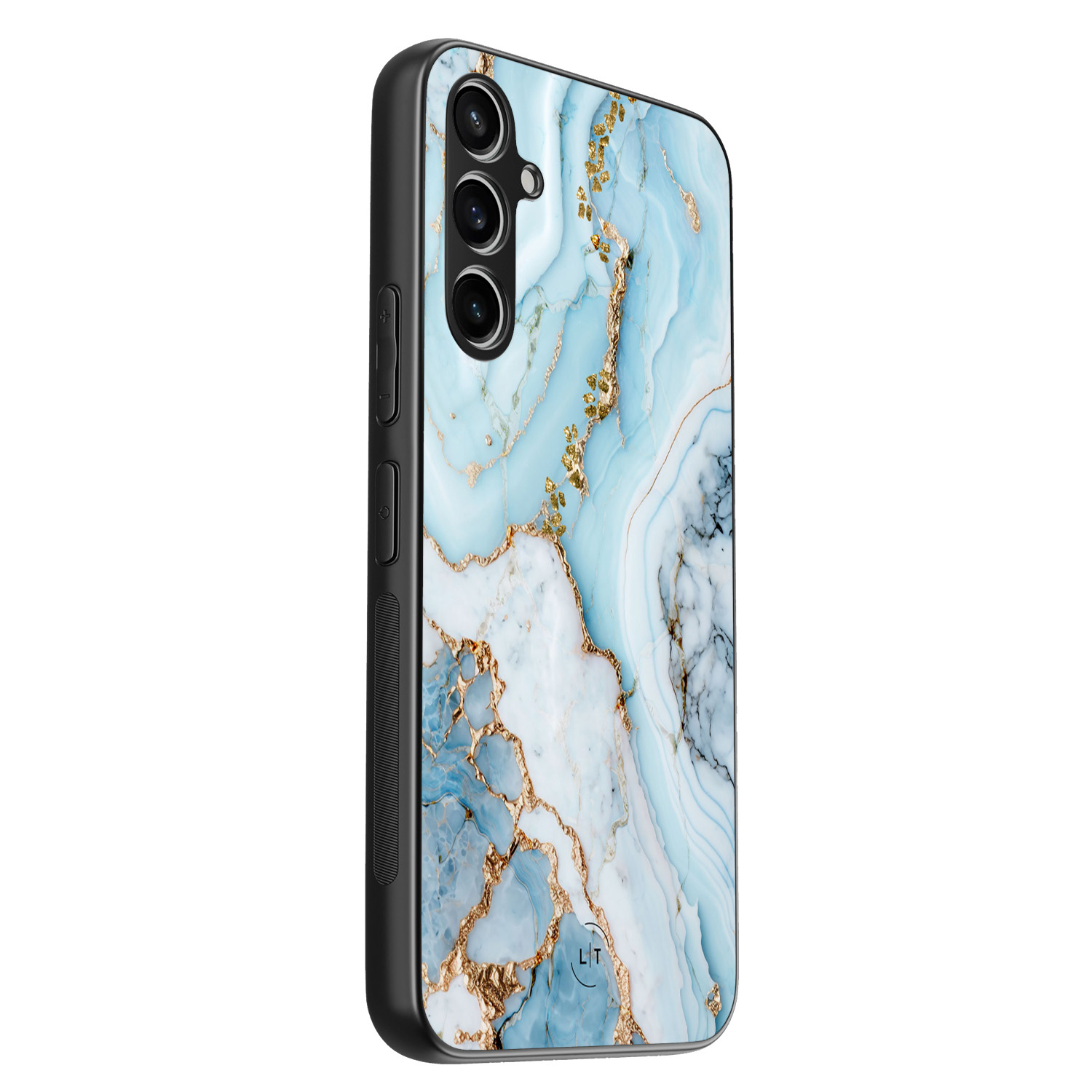 Leuke Telefoonhoesjes Samsung Galaxy A54 backcover hoesje - Marmer babyblauw