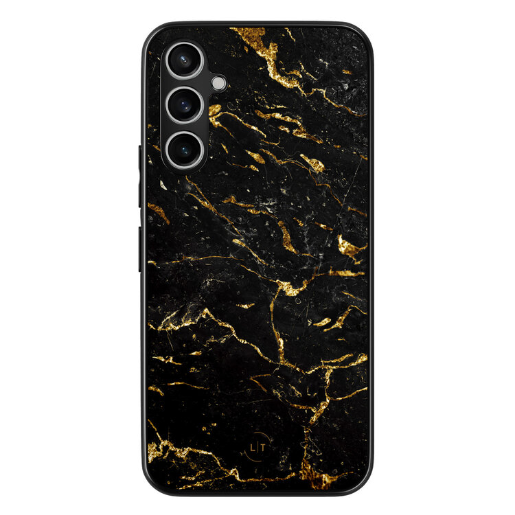 Leuke Telefoonhoesjes Samsung Galaxy A54 backcover hoesje - Marmer zwart goud