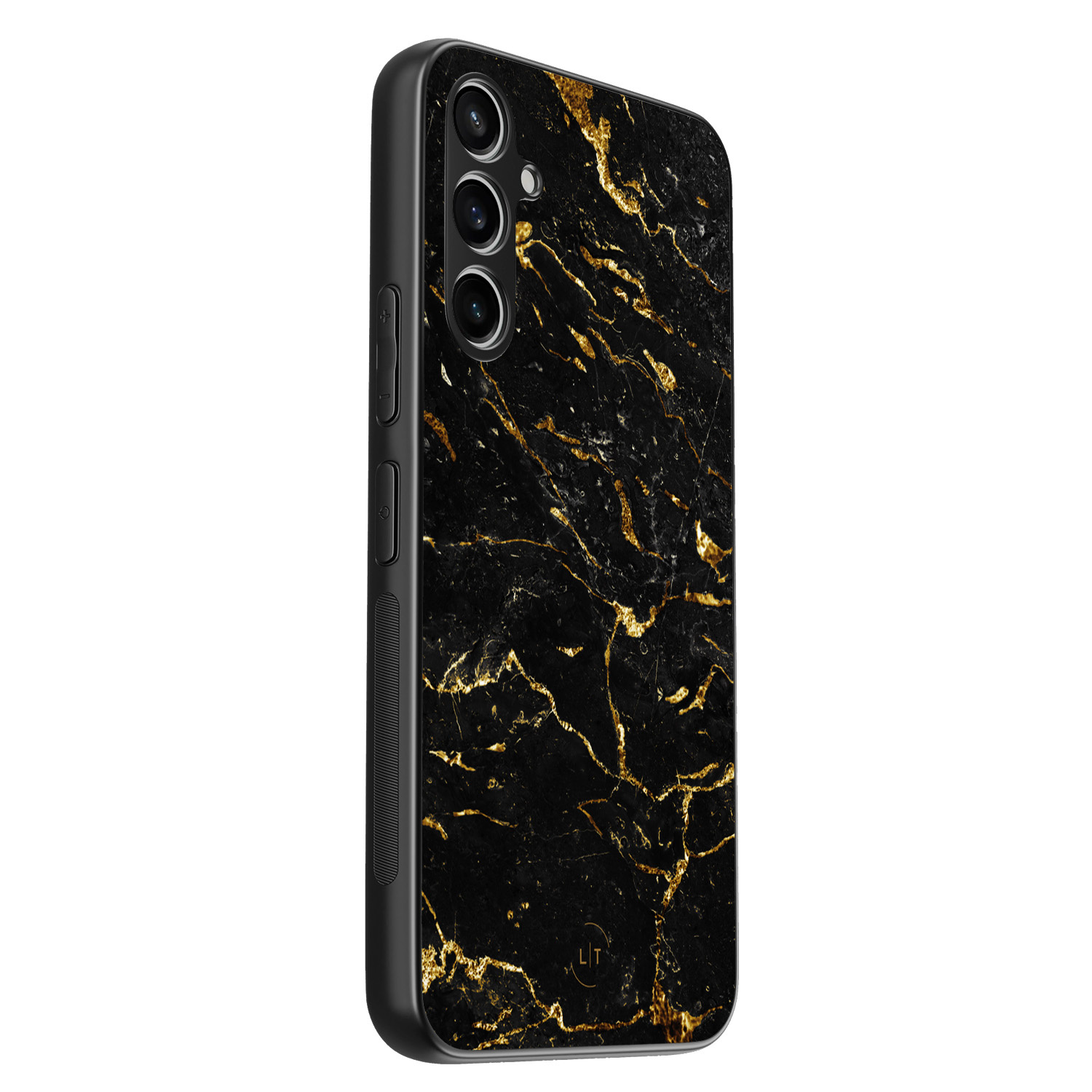Leuke Telefoonhoesjes Samsung Galaxy A54 backcover hoesje - Marmer zwart goud
