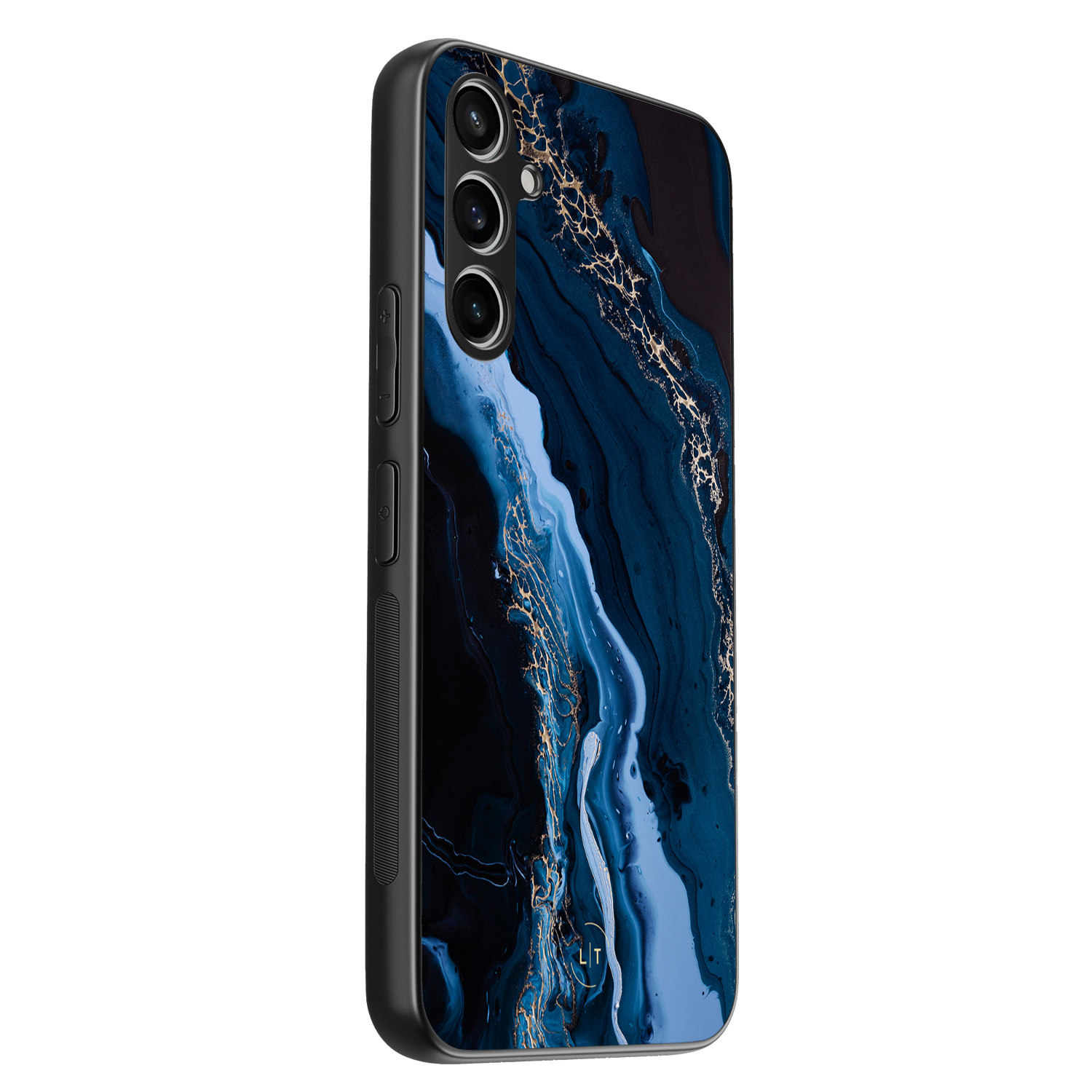 Leuke Telefoonhoesjes Samsung Galaxy A54 backcover hoesje - Marmer lagoon blauw