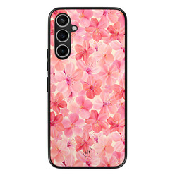 Leuke Telefoonhoesjes Samsung Galaxy A54 backcover hoesje - Pink flowers