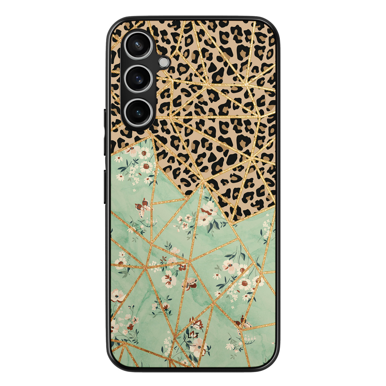 Leuke Telefoonhoesjes Samsung Galaxy A54 backcover hoesje - Luipaard flower print