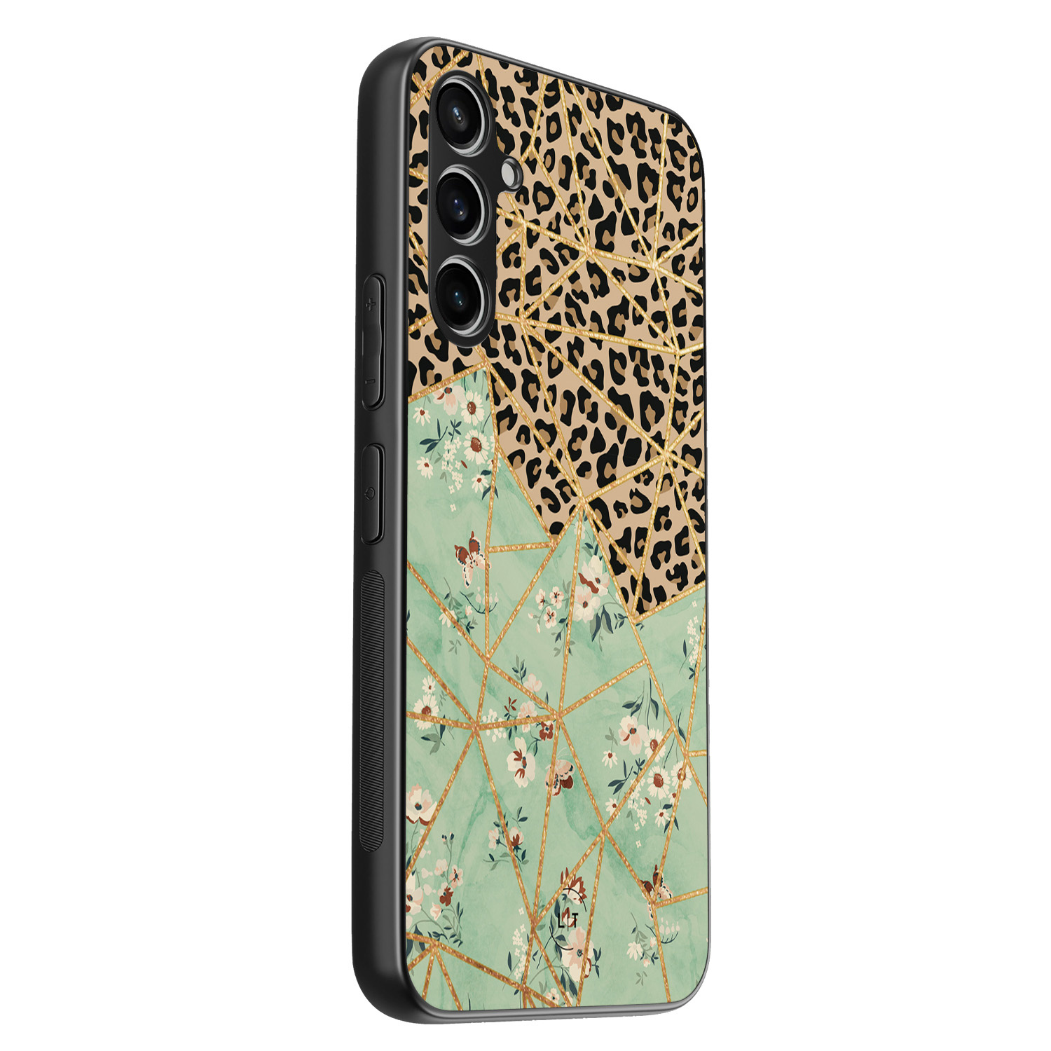 Leuke Telefoonhoesjes Samsung Galaxy A54 backcover hoesje - Luipaard flower print