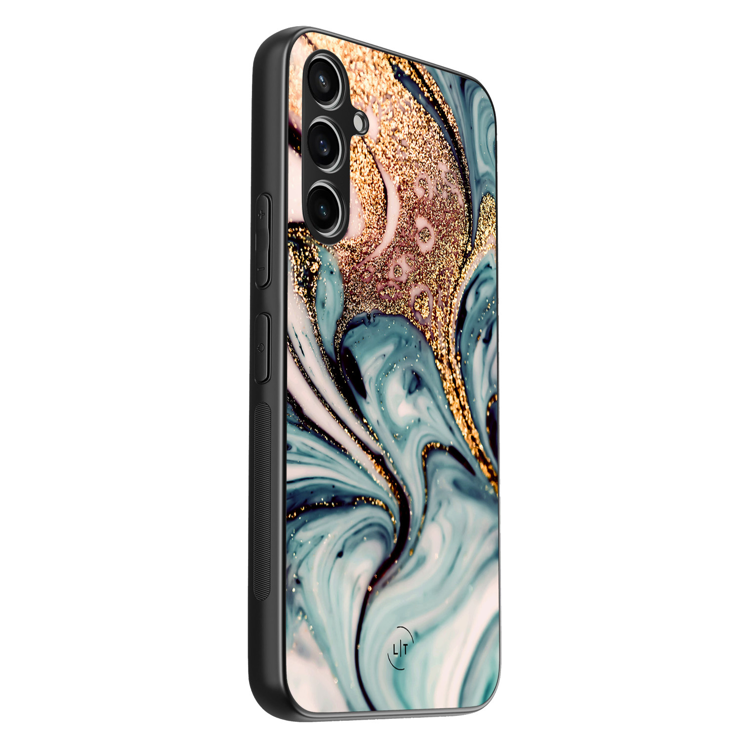 Leuke Telefoonhoesjes Samsung Galaxy A54 backcover hoesje - Marmer blauw goud