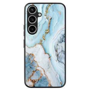 Leuke Telefoonhoesjes Samsung Galaxy A55 backcover hoesje - Marmer babyblauw