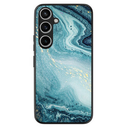Leuke Telefoonhoesjes Samsung Galaxy A55 backcover hoesje - Marmer blauw