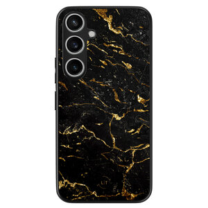 Leuke Telefoonhoesjes Samsung Galaxy A55 backcover hoesje - Marmer zwart goud