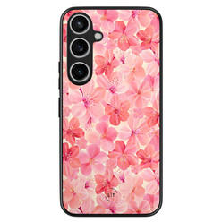 Leuke Telefoonhoesjes Samsung Galaxy A55 backcover hoesje - Pink flowers