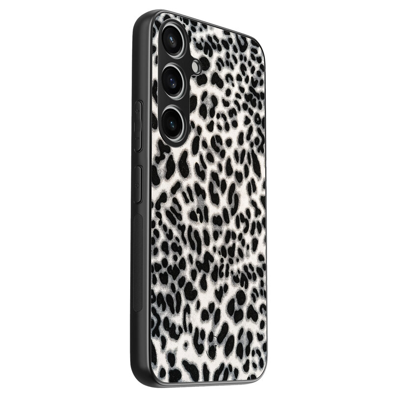 Leuke Telefoonhoesjes Samsung Galaxy A55 backcover hoesje - Luipaard grijs