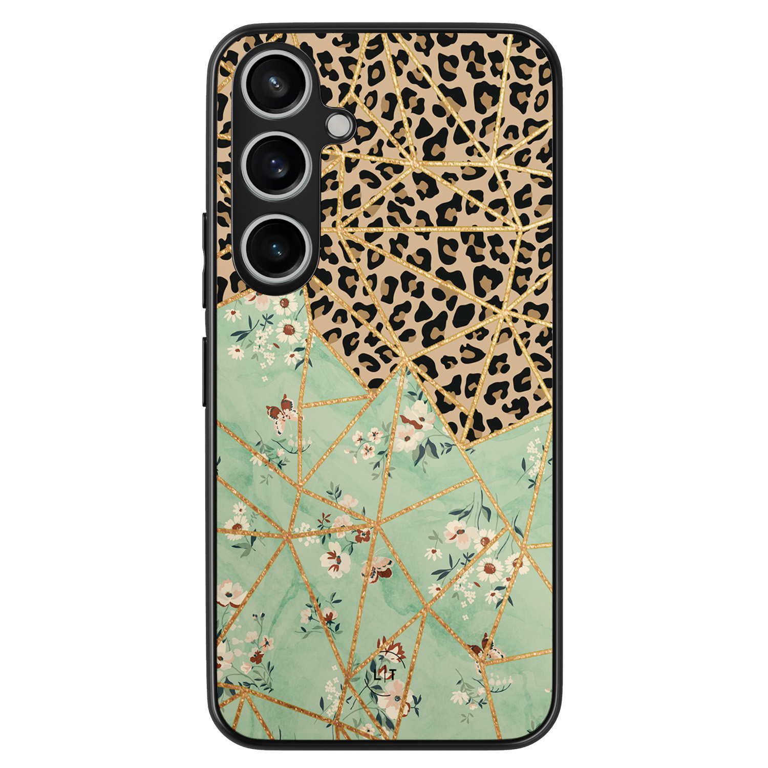 Leuke Telefoonhoesjes Samsung Galaxy A55 backcover hoesje - Luipaard flower print