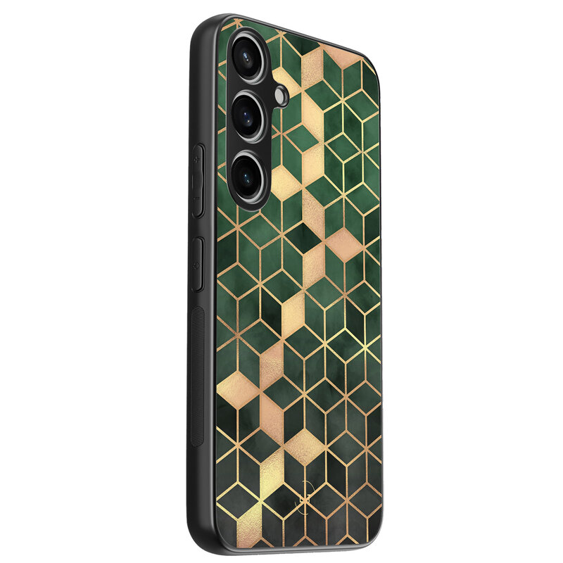 Leuke Telefoonhoesjes Samsung Galaxy A55 backcover hoesje - Kubus groen