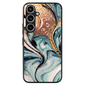 Leuke Telefoonhoesjes Samsung Galaxy A55 backcover hoesje - Marmer blauw goud