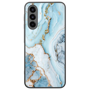 Leuke Telefoonhoesjes Samsung Galaxy A26 backcover hoesje - Marmer babyblauw