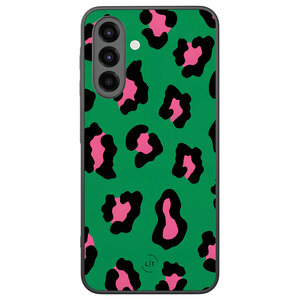 Leuke Telefoonhoesjes Samsung Galaxy A26 backcover hoesje - Luipaard groen roze