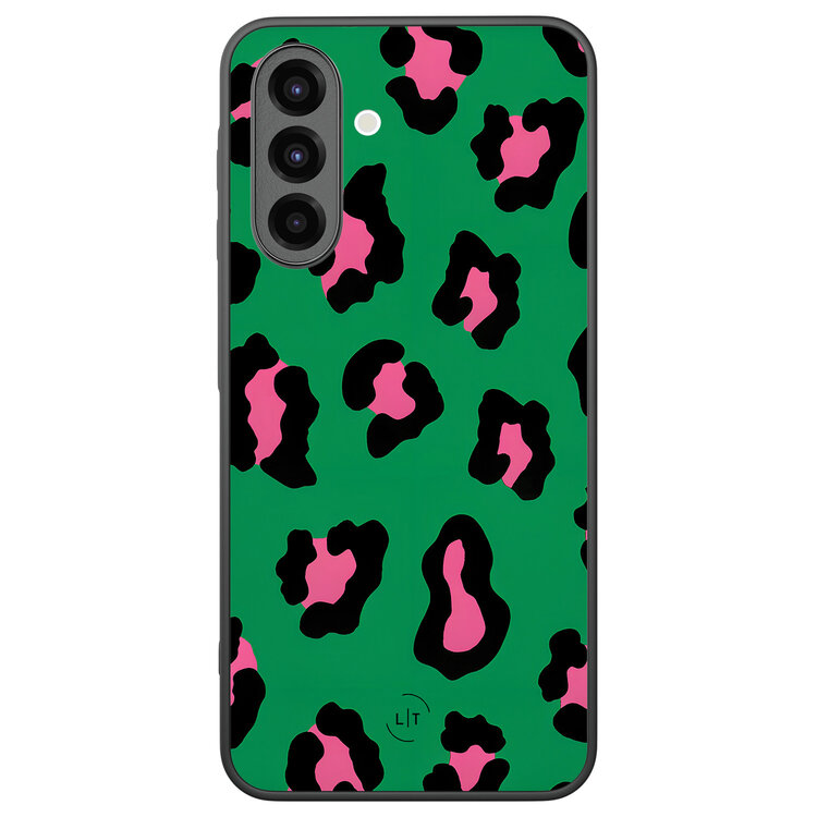 Leuke Telefoonhoesjes Samsung Galaxy A26 backcover hoesje - Luipaard groen roze